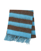 Striped Winter Scarf in Brown & Blue
